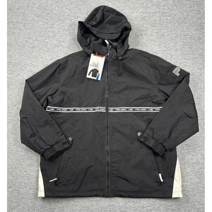 Pelagic Jacket Mens Medium Black Hurricane Nylon Rain Wind Hooded Full Zip Fish